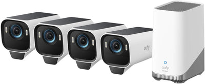 Sistem supraveghere wireless Anker eufy S3 Pro, 4K, BionicMind, MaxColor Vision, panou solar, Homebase 3, 4 camere