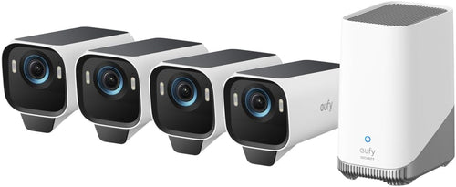 Sistem supraveghere wireless Anker eufy S3 Pro, 4K, BionicMind, MaxColor Vision, panou solar, Homebase 3, 4 camere