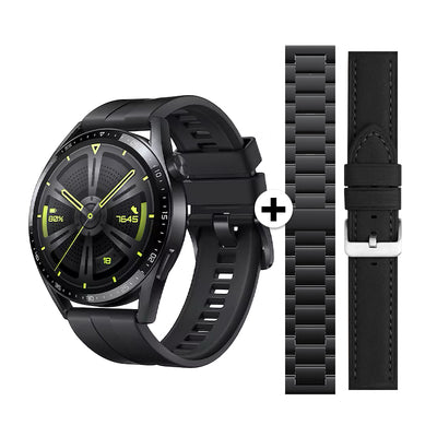 Smartwatch Kalobee SK37 47mm, set 3 curele, Negru