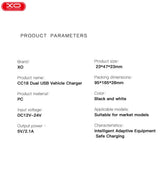 XO 12V 10.5W, 2xUSB-A, white - CC18