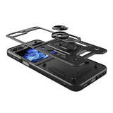 Husa tip carte OEM compatibila cu Galaxy Z Flip 6, Galaxy Z Flip 7 FE, Antisoc, silicon, Negru
