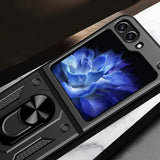 Husa tip carte OEM compatibila cu Galaxy Z Flip 6, Galaxy Z Flip 7 FE, Antisoc, silicon, Negru