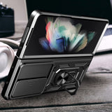 Husa cu inel OEM compatibila cu Galaxy Z Fold 6, Antisoc, silicon, Negru