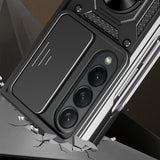 Husa cu inel OEM compatibila cu Galaxy Z Fold 6, Antisoc, silicon, Negru