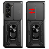 Husa cu inel OEM compatibila cu Galaxy Z Fold 6, Antisoc, silicon, Negru