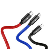 Cablu de date Baseus USB-C la Lightning la Micro-USB la USB-A, 1.2 m