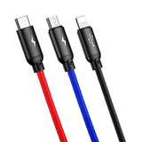 Cablu de date Baseus USB-C la Lightning la Micro-USB la USB-A, 1.2 m