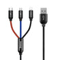 Cablu de date Baseus USB-C la Lightning la Micro-USB la USB-A, 1.2 m