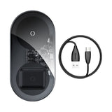 Incarcator Wireless Baseus, 2 In 1 15W 220v Pentru Telefon Si AirPods Wxjk A01 Omax E18b9e