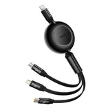 Cablu de date Baseus USB-C la Lightning la Micro-USB, 1.1 m