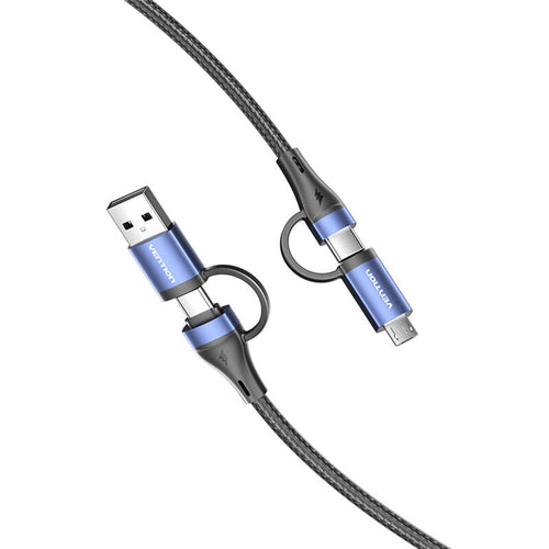 Cablu de date Vention USB-C la Micro-USB la USB-A, 1.0 m