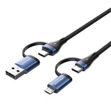 Cablu de date Vention USB-C la Micro-USB la USB-A, 1.0 m