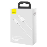 Cablu de date Baseus USB-A - Lightning CALYS-C02, 2 m, 2.4A, Alb