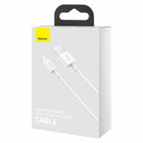 Cablu de date Baseus USB-A - Lightning CALYS-B02, 2.4A, 1.5 m, Alb