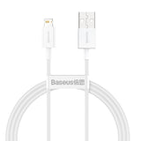 Cablu de date Baseus USB-A - Lightning CALYS-B02, 2.4A, 1.5 m, Alb