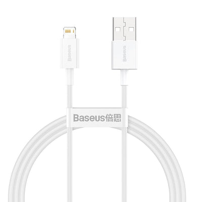 Cablu de date Baseus USB-A - Lightning CALYS-B02, 2.4A, 1.5 m, Alb
