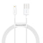 Cablu de date Baseus USB-A - Lightning CALYS-C02, 2 m, 2.4A, Alb