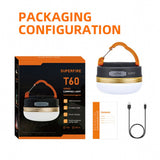 Superfire Lampa Camping T60, 127lm, Baterie externa, USB
