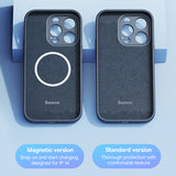 Husa cu inel Baseus compatibila cu iPhone 14 Plus, MagSafe/Magnetic, gel lichid, Negru