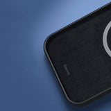 Husa cu inel Baseus compatibila cu iPhone 14 Plus, MagSafe/Magnetic, gel lichid, Negru