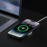 Husa cu inel OEM compatibila cu iPhone 14 Pro Max, MagSafe/Magnetic, carbon, Negru
