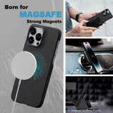 Husa cu inel OEM compatibila cu iPhone 13 Pro Max, MagSafe/Magnetic, carbon, Negru