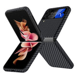 Husa tip carte OEM compatibila cu Galaxy Z Flip 5, carbon, Negru