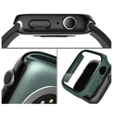 Husa Coteci Pc Sticla Temperata 9d pentru Apple Watch 45mm Albastra