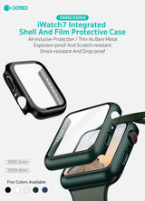 Husa Coteci Pc Sticla Temperata 9d pentru Apple Watch 45mm