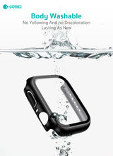 Husa Coteci Pc Sticla Temperata 9d pentru Apple Watch 45mm Albastra