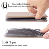 Husa tip carte OEM compatibila cu Huawei P40, MagSafe/Magnetic, piele, Auriu