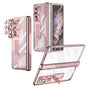 Husa tip bumper OEM compatibila cu Galaxy Z Fold 3, Transparent, policarbonat, Roz