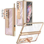 Husa tip bumper OEM compatibila cu Galaxy Z Fold 5, Transparent, policarbonat, Auriu