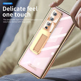 Husa tip bumper OEM compatibila cu Galaxy Z Fold 5, Transparent, policarbonat, Auriu