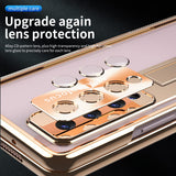Husa tip bumper OEM compatibila cu Galaxy Z Fold 5, Transparent, policarbonat, Auriu