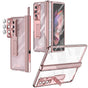 Husa tip bumper OEM compatibila cu Galaxy Z Fold 3, Transparent, policarbonat, Roz