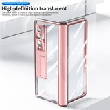 Husa tip bumper OEM compatibila cu Galaxy Z Fold 3, Transparent, policarbonat, Roz