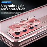 Husa tip bumper OEM compatibila cu Galaxy Z Fold 3, Transparent, policarbonat, Roz
