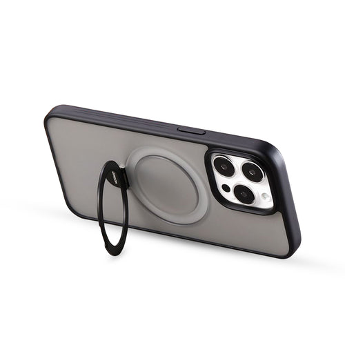 Husa cu inel Joyroom compatibila cu iPhone 15 Pro, MagSafe/Magnetic, PC, TPU, Negru
