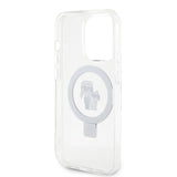 Husa cu inel Karl Lagerfeld compatibila cu iPhone 15 Pro Max, MagSafe/Magnetic, PC + silicon, Transparent