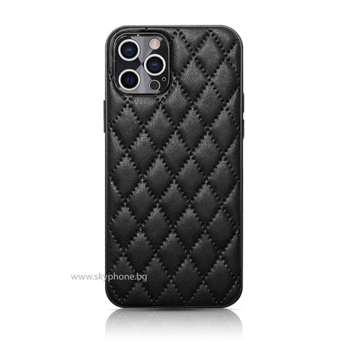 Husa OEM compatibila cu iPhone 13 Pro, piele, Negru