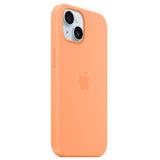 Husa compatibila cu iPhone 15 Plus, MagSafe/Magnetic, silicon, Portocaliu