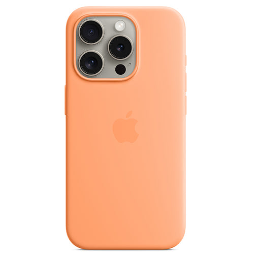Husa compatibila cu iPhone 15 Pro Max, MagSafe/Magnetic, silicon, Portocaliu