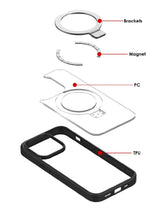Husa cu inel OEM compatibila cu iPhone 13 Pro, MagSafe/Magnetic, policarbonat, Negru