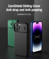 Husa Nillkin compatibila cu iPhone 15 Pro Max, Antisoc, policarbonat, Negru