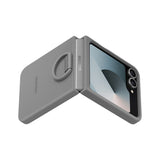 Husa tip carte Samsung compatibila cu Galaxy Z Flip 6, Galaxy Z Flip 7 FE, silicon, Gri