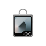 Husa tip carte Samsung compatibila cu Galaxy Z Flip 6, Galaxy Z Flip 7 FE, silicon, Gri