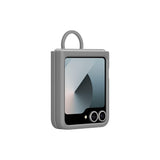 Husa tip carte Samsung compatibila cu Galaxy Z Flip 6, Galaxy Z Flip 7 FE, silicon, Gri