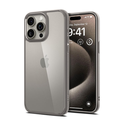 Husa SPG compatibila cu iPhone 15 Pro Max, silicon, policarbonat, Gri