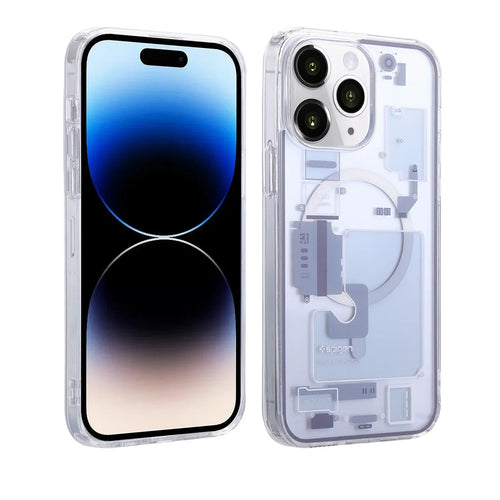 Husa SPG compatibila cu iPhone 14 Pro Max, MagSafe/Magnetic, TPU, policarbonat, Alb